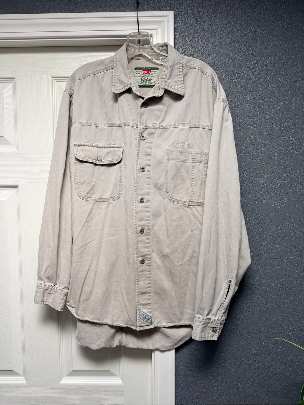 Levi's Light Beige Collared Work Shirt